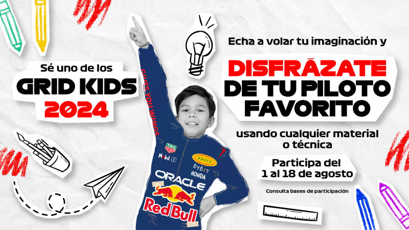 ¡Disfrázate de tu piloto favorito y forma parte de los Grid Kids del México GP 2024! 